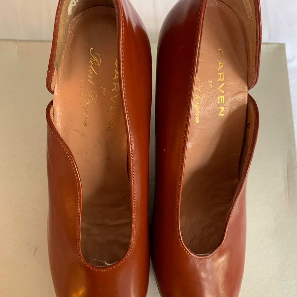 Robert Clergerie Burnt Orange Platform Heels - Picture 2 of 9